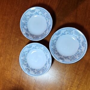 Elegant Blue Floral Soy Sauce Mini Dish Bowl Set